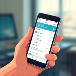 Hand holding a phone reviewing booking details