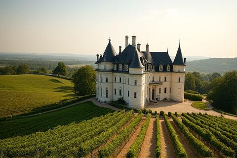 Château in the Loire Valley with vineyards